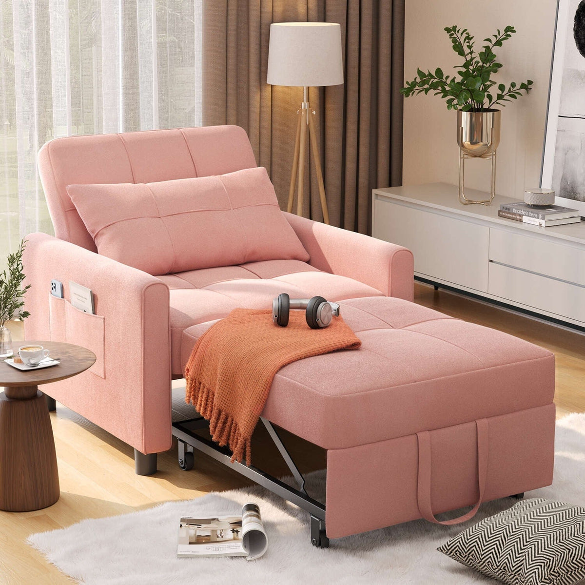 3-in-1 Adjustable Pull-Out Sleeper Sofa Bed With 330 Pounds Capacity