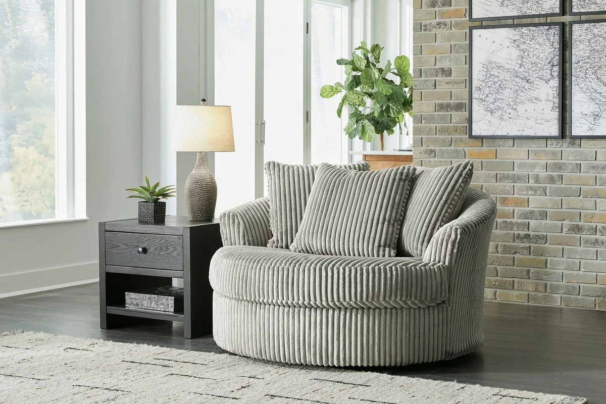Ashley Furniture Oversized Swivel Accent Chair, 56in W x 35in H x 55in D