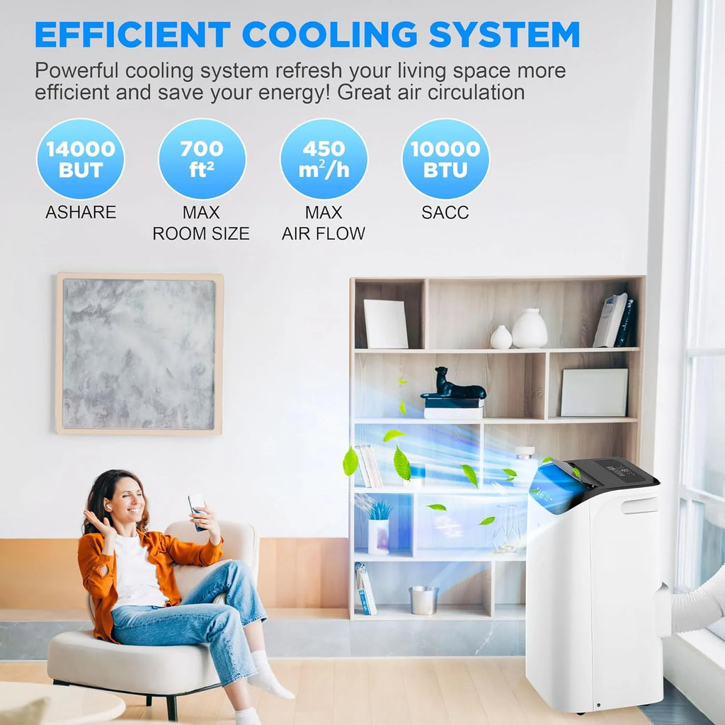 HUMHOLD Portable Air Conditioner, 14000 BTU, White - HDPAC-10-A1