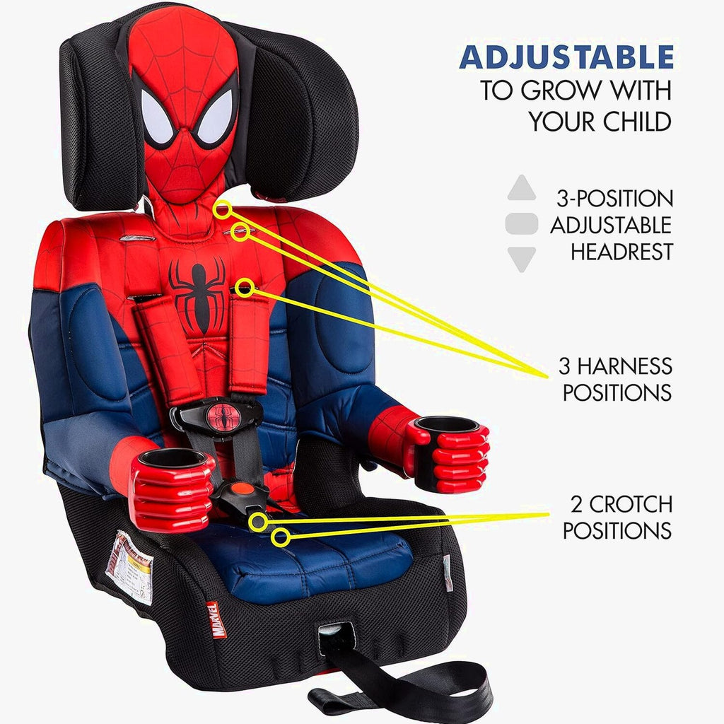 2025 KidsEmbrace Marvel Spider-Man 2-in-1 Forward-Facing Booster Car Seat LATCH | 5-Point Harness Booster 22-65lbs converts to Belt-Positioning Booster 40-100lbs | Adjustable