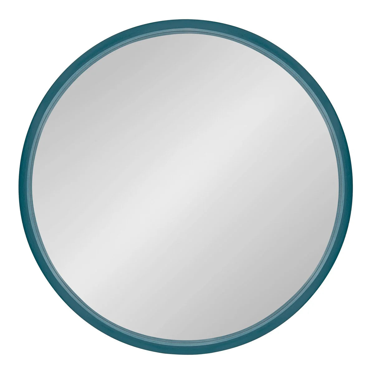 Round Wood Accent Wall Mirror With Modern Decorative Wooden Frame