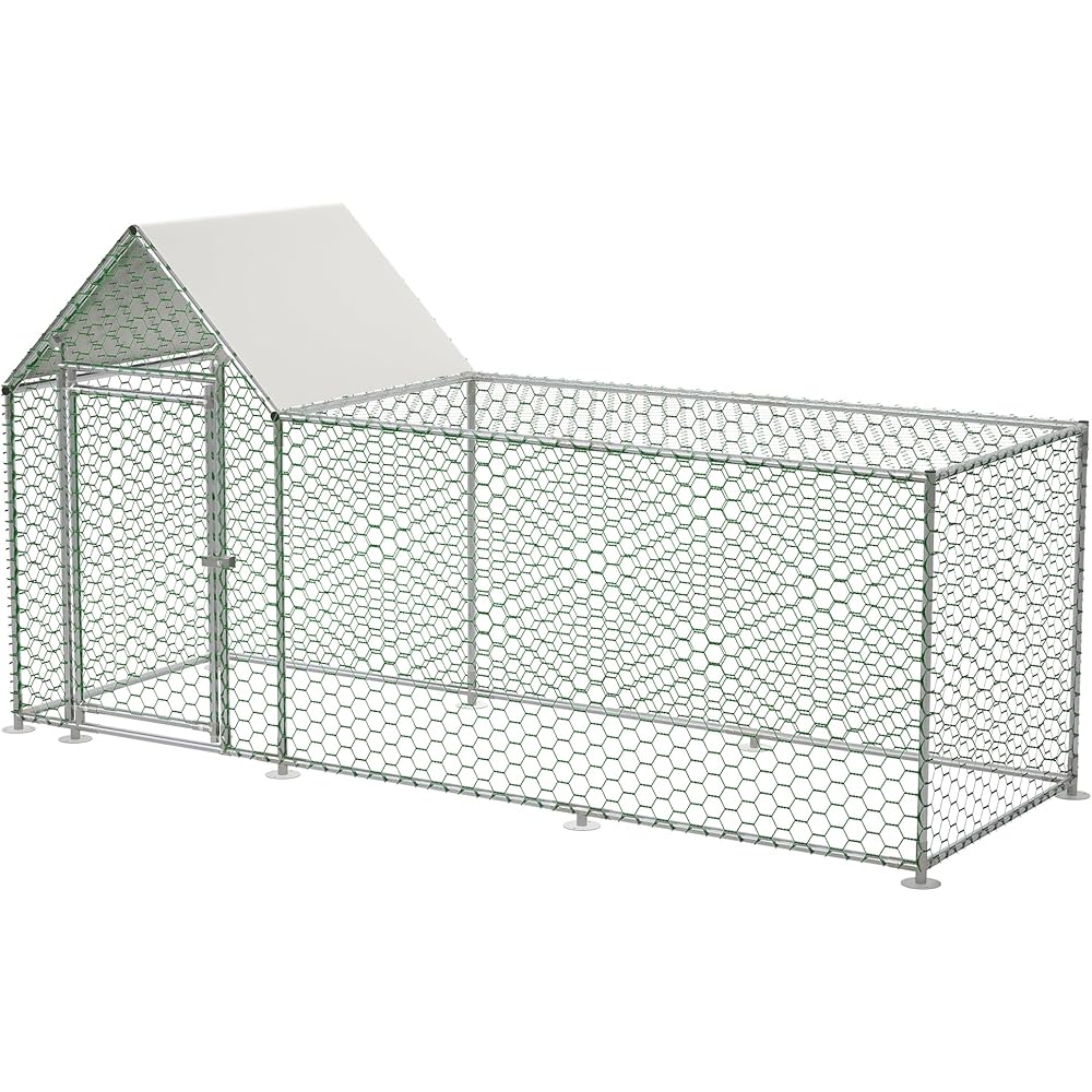 Large Walk-In Metal Chicken Coop And Poultry Cage 10x3x5-Foot