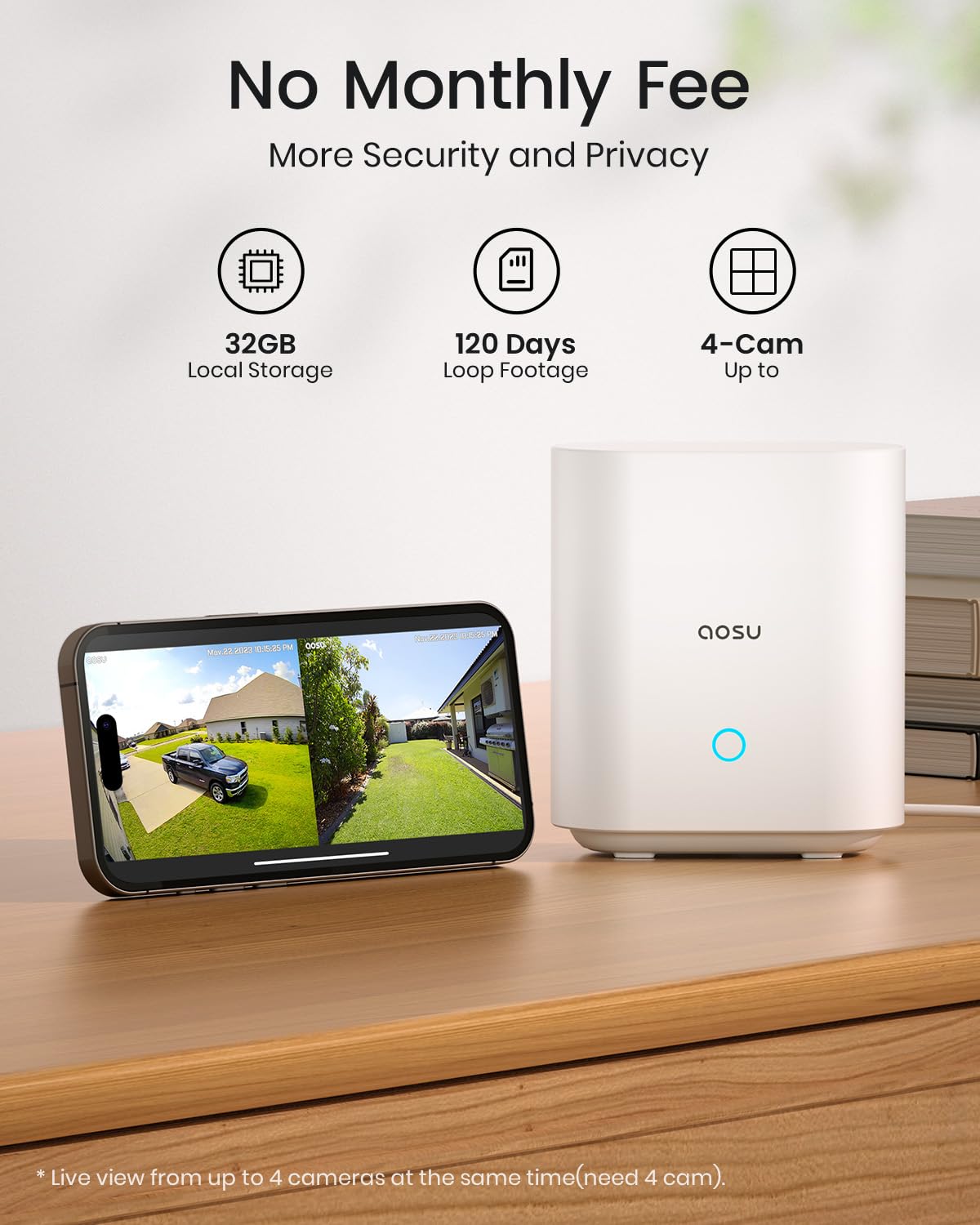 Wireless Outdoor Security Camera System 2K HD 2-Cam Kit 166 Degree Wide Angle