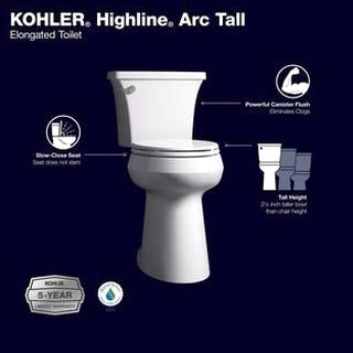 Extra Tall Highline Arc Complete Solution 2-piece 1.28 GPF Single Flush Elongated Toilet in White (Seat Included) 78305-0
