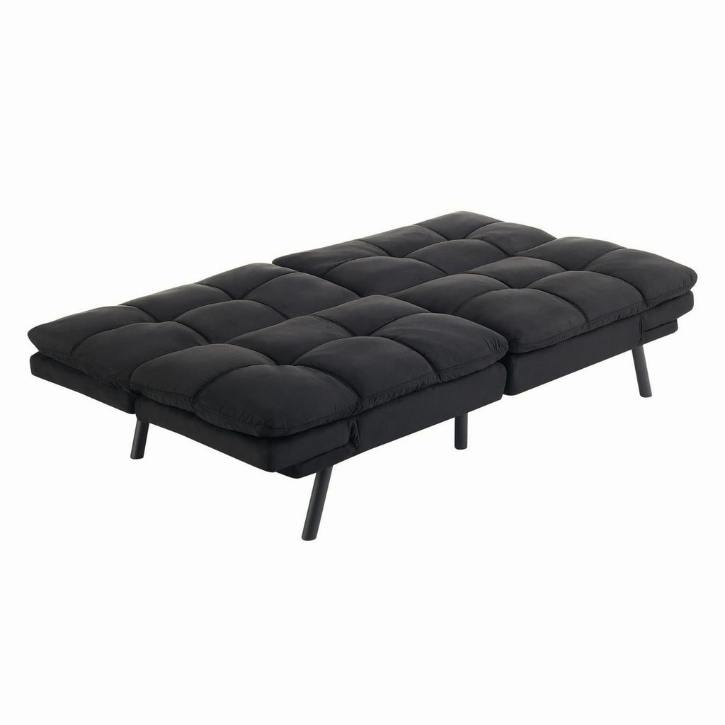 Mainstays Memory Foam Futon, Black Faux Suede Fabric