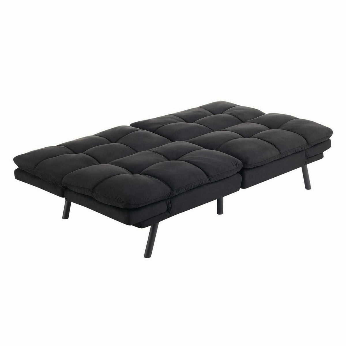 Mainstays Memory Foam Futon, Black Faux Suede Fabric