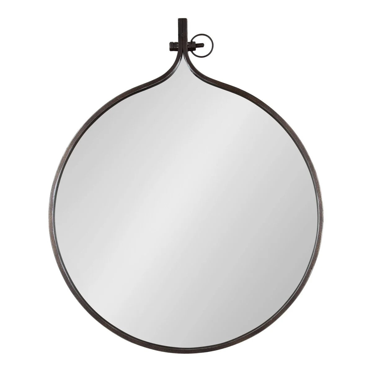 Modern Round Wall Mirror With Decorative Metal Frame