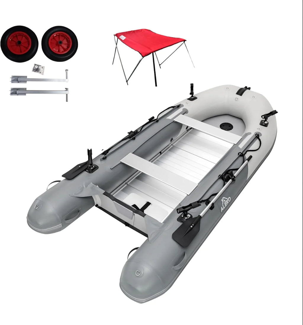 Inflatable Dinghy Fishing Boat, 8'5, 3-Person, Red/Black, Aluminum Floor - BT85RBK