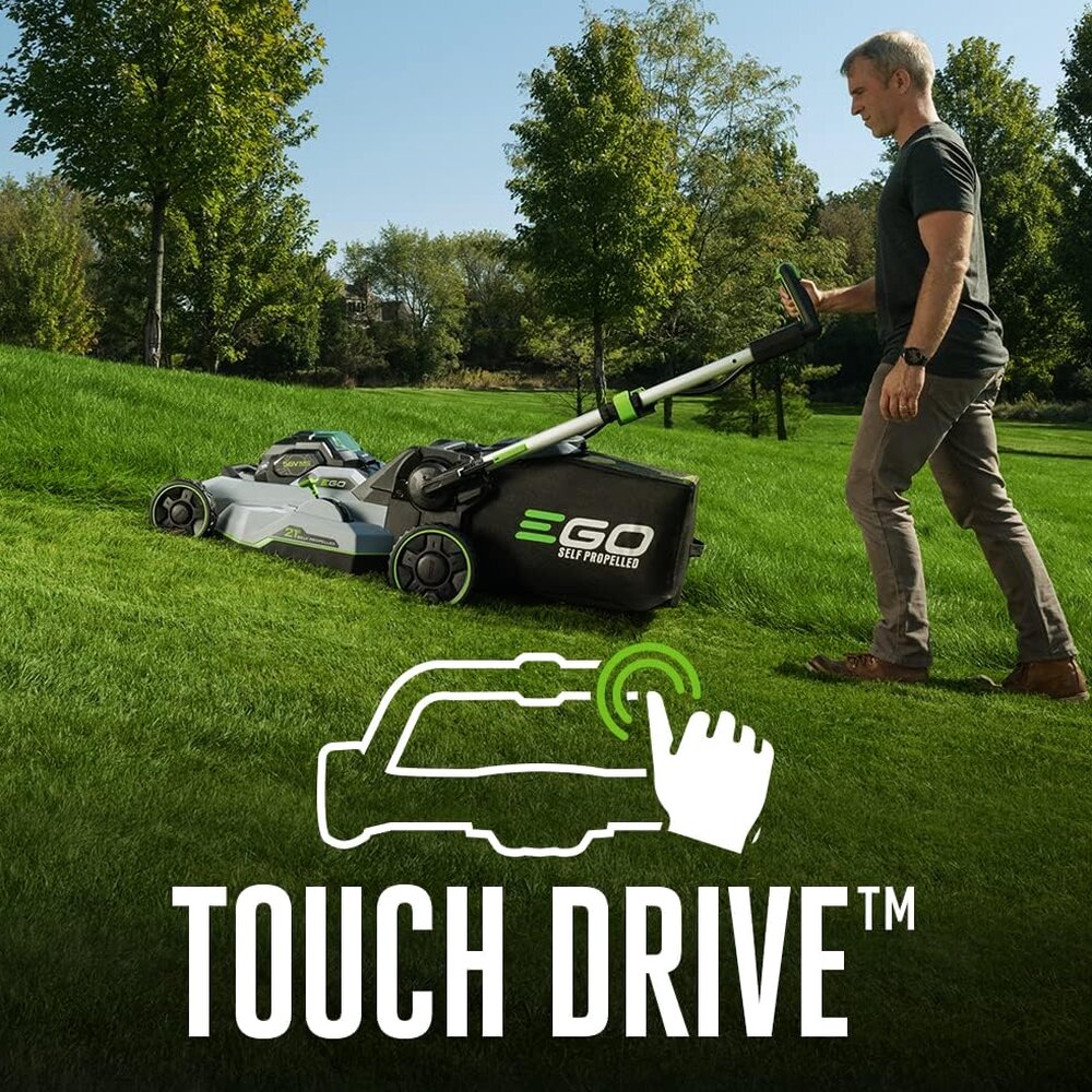 EGO Power+ LM2102SP-A 21-Inch 56-Volt Lithium-ion Self-Propelled Cordless Lawn Mower (2) 4.0Ah Battery and Rapid Charger Included