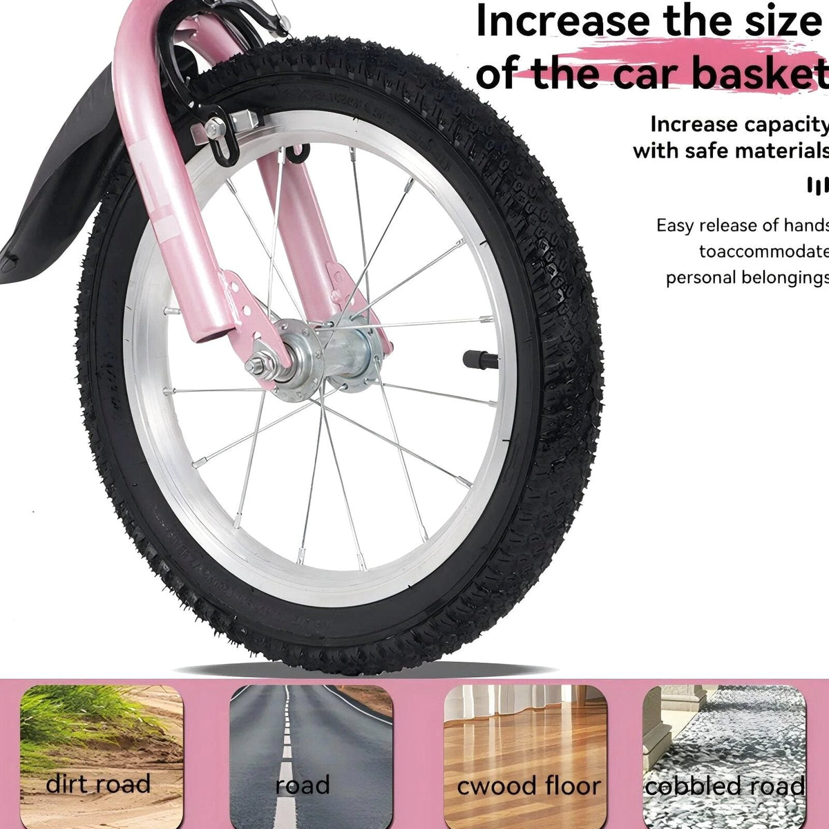 Baprem 18" Girls Bike for 5-9 Years Old Kids, Cute Kids Bike with Training Wheels, Steel Frame Sporty Children Bicycle, Pink