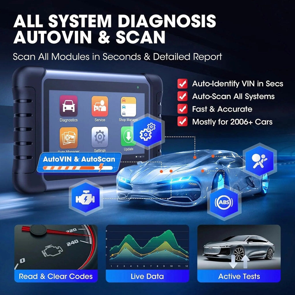 2024 Bidirectional Tool as MK808BT Pro MX808S M808Z, Function as MaxiCheck MX900, Active Test, All System Diagnose, Injector Coding.