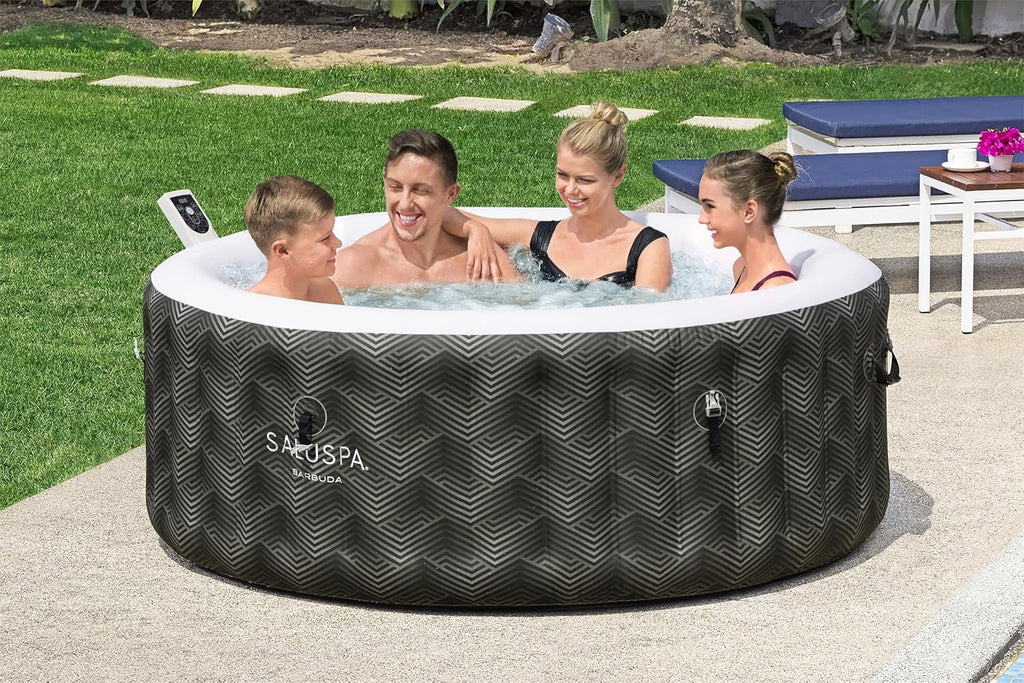Bestway SaluSpa Miami Inflatable Hot Tub Spa, 71 x 26 in, 2-4 Person, Black - 60104E