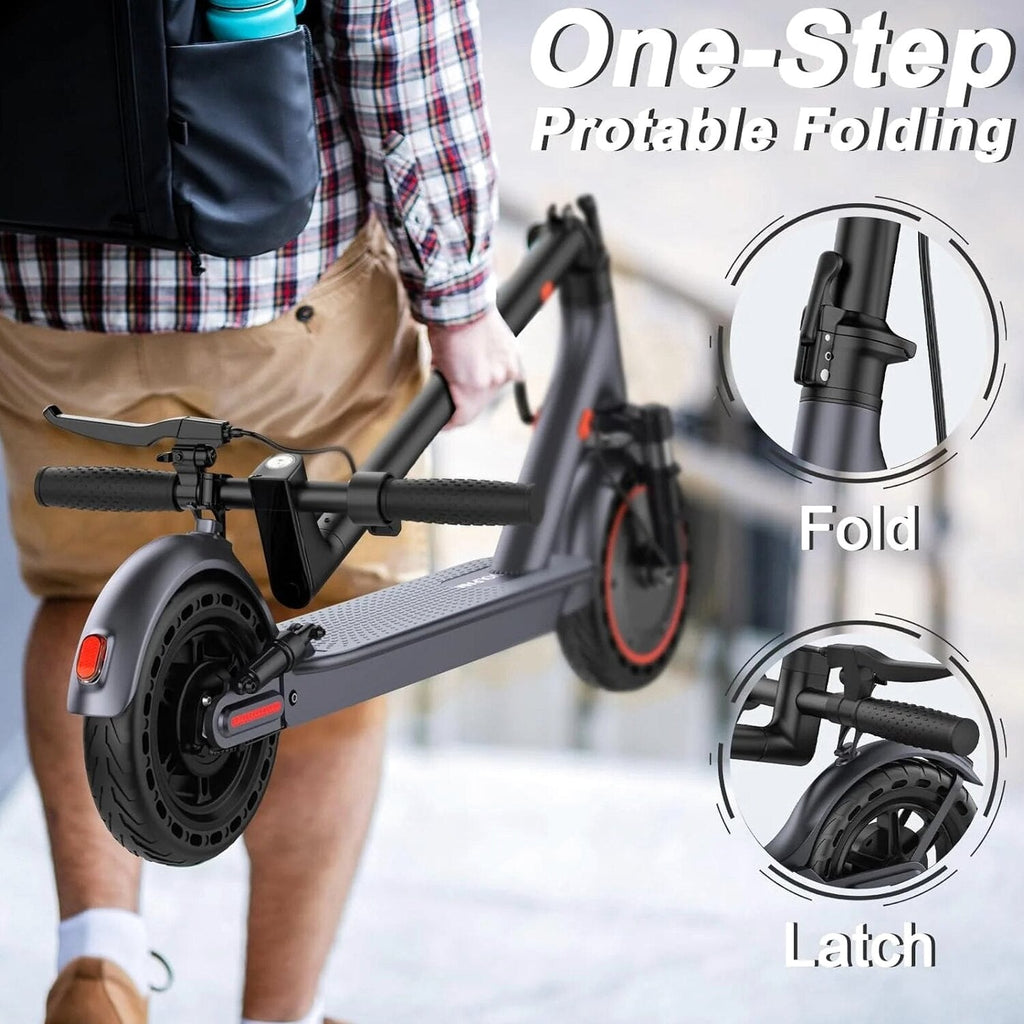Electric Scooter, 350W/500W Powerful Motor, 8.5"/10" Solid Tires, 19/22Mph, 28/21/12 Miles Range,Dual Braking
