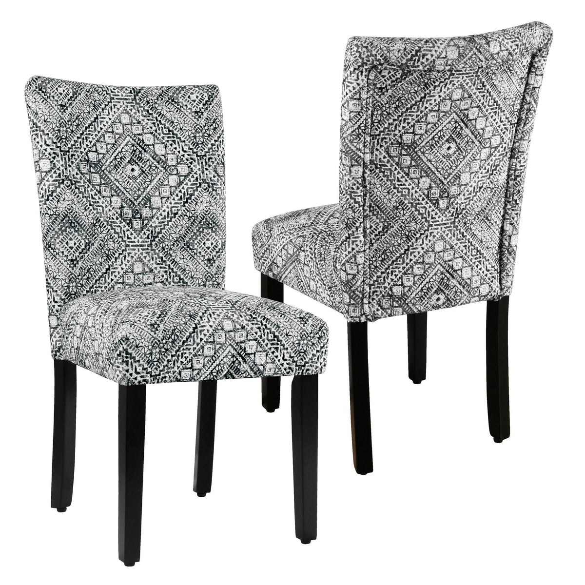 Set Of 2 Upholstered Parsons Dining Chairs, 38 in H x 19 in W x 23.5 in D