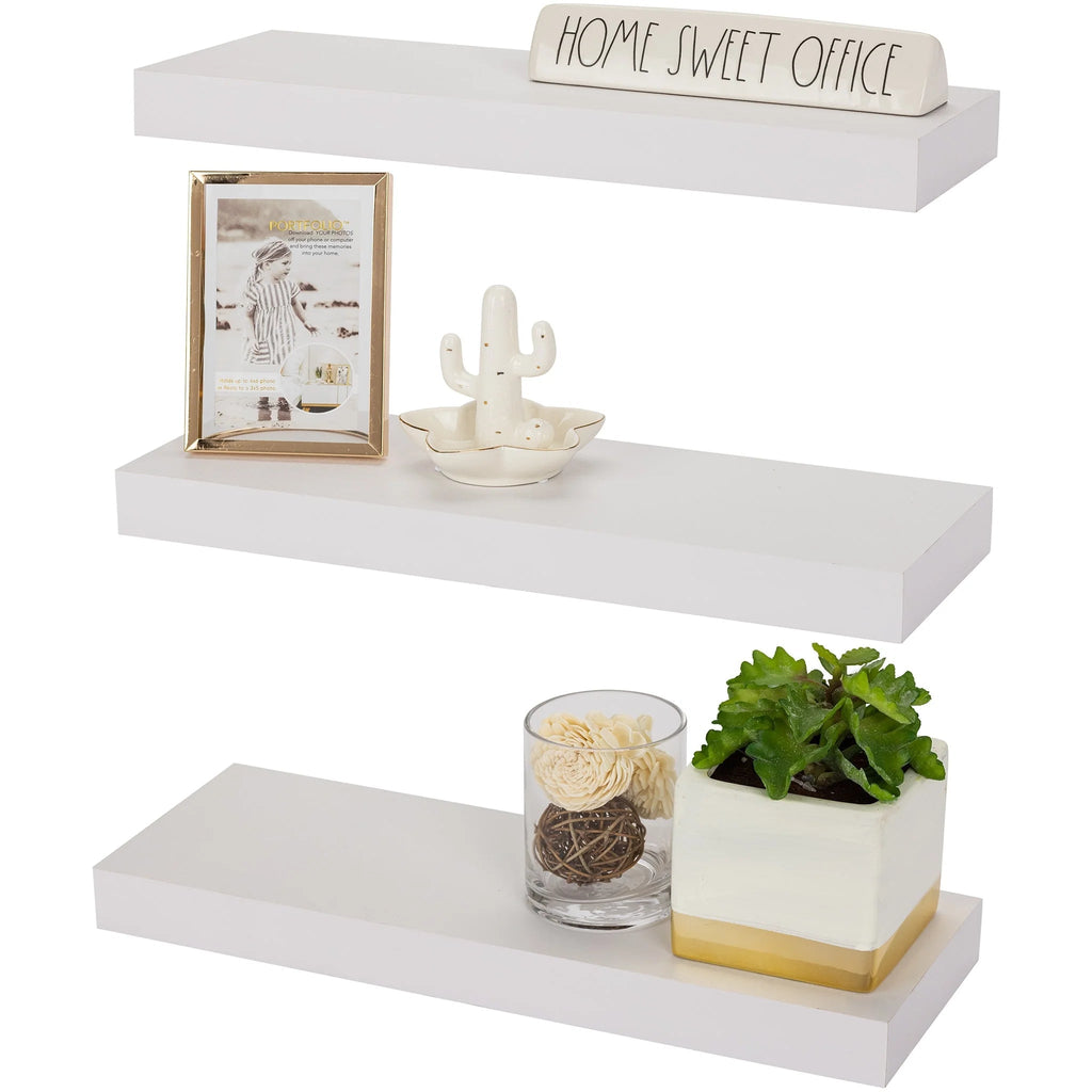 16 Inch Floating Wall Shelves, 3 Pack