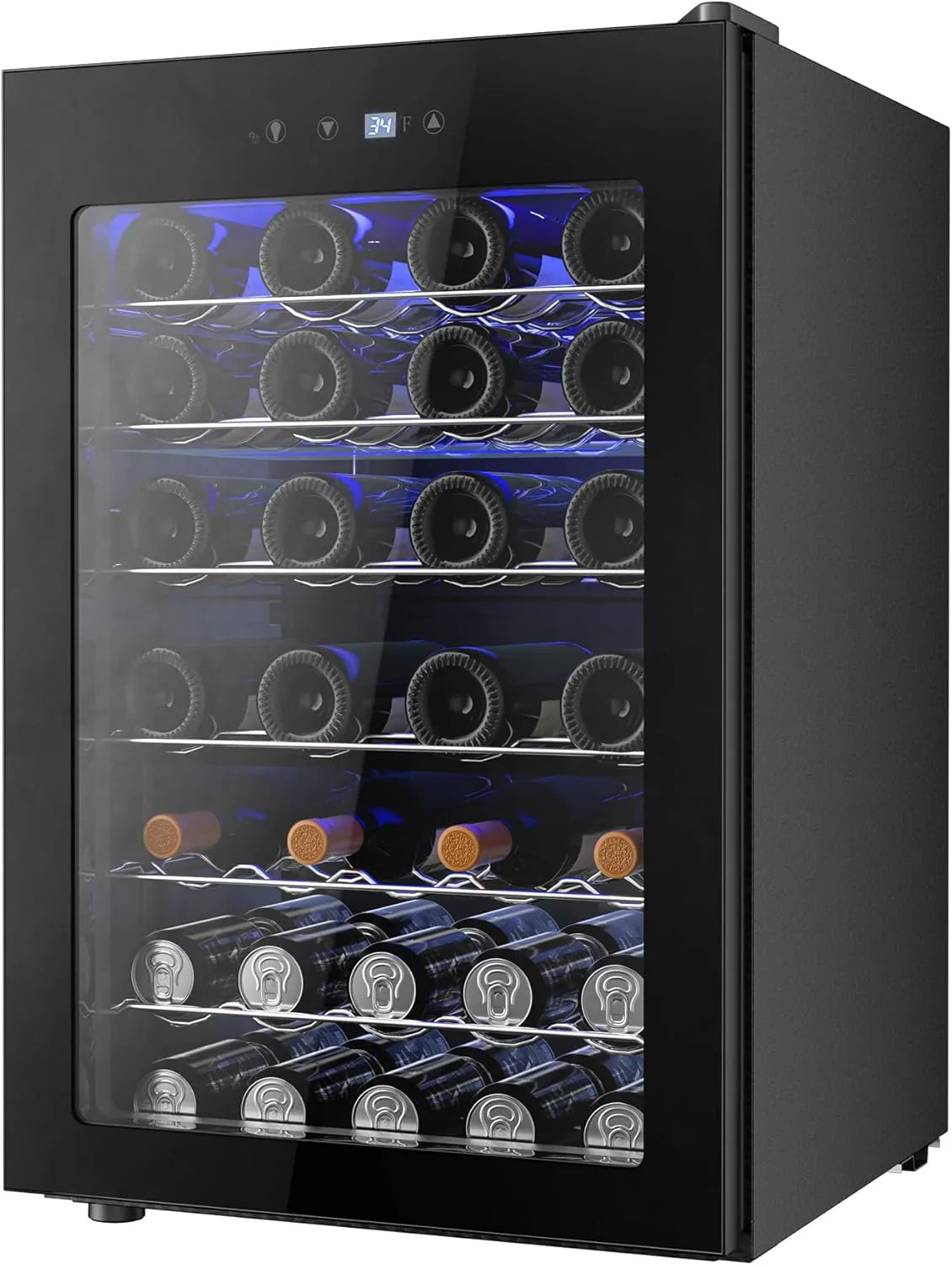 Icyglee Beverage Refrigerator 3.2 Cubic Feet 126 Can Silver - BR-110-IG-02X