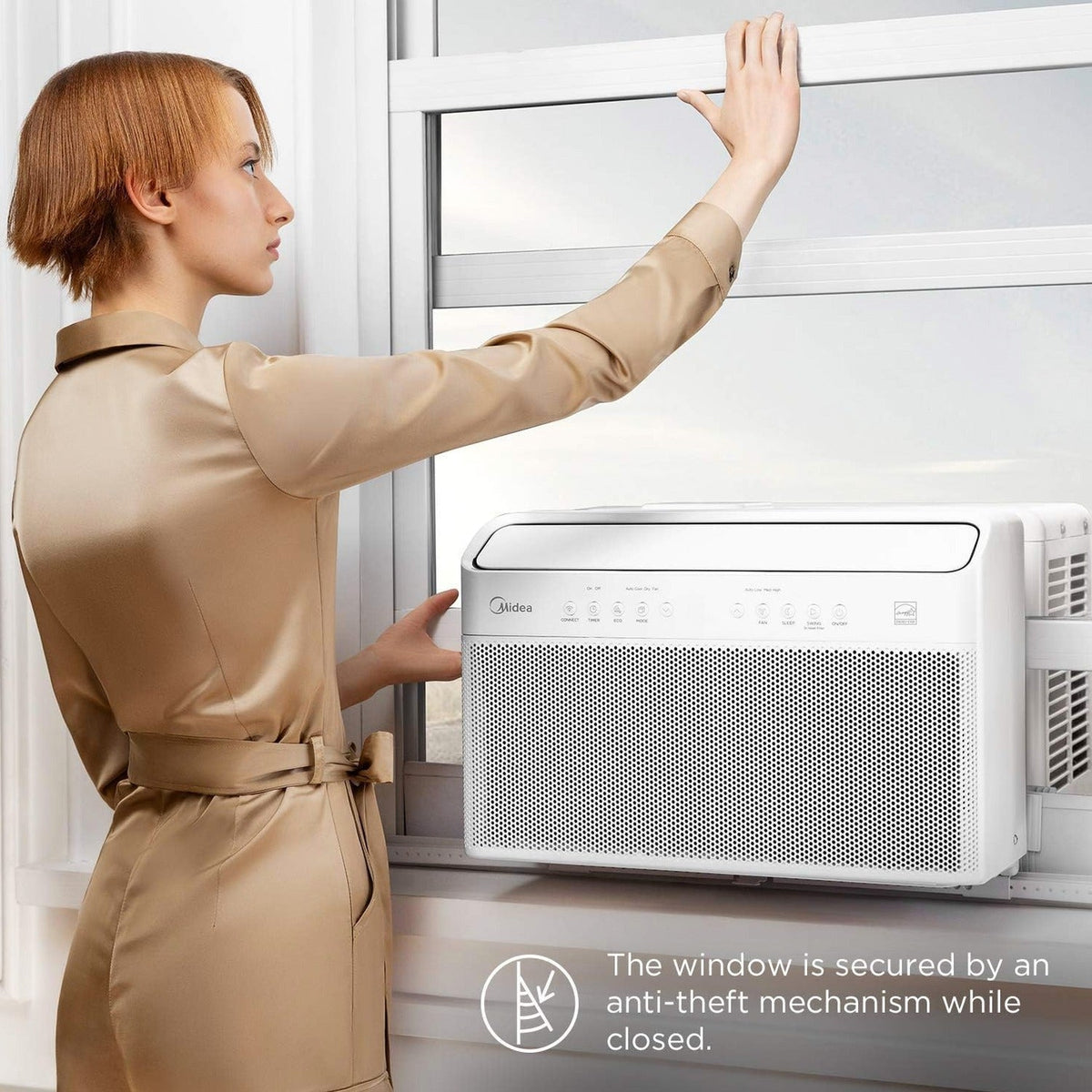 U-Shaped Inverter Window Air Conditioner 12,000BTU with Open Window Flexibility, Robust Installation,Extreme Quiet, 35% Energy Saving, Smart Control, Alexa, Remote, Bracket Included (Renewed)