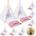 8-Pack Kids Teepee Sleepover Tent Set, White