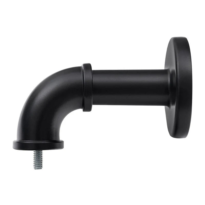 1 Inch Industrial Wrap-Around Curtain Rods, Matte Black, 28-48 in, 48-86 in, 86-120 in
