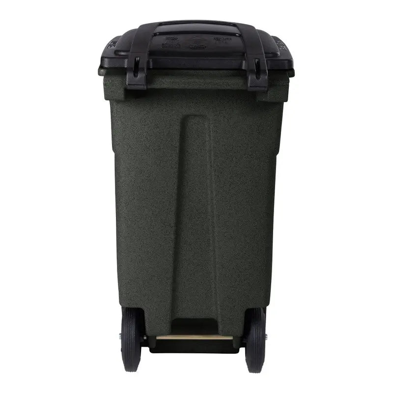 Toter 32 Gallon Green Trash Can With Quiet Wheels And Attached Lid - ANA32-55410