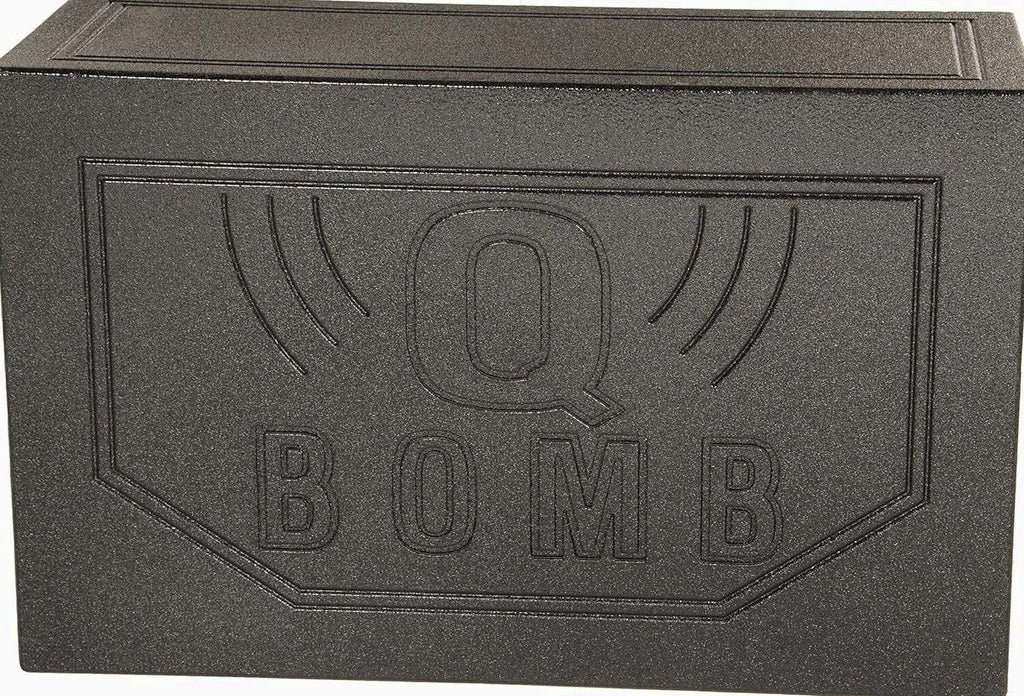 QPower QBOMB12VL Dual 12′′ Vented Subwoofer Box – Durable MDF, Black Rhino Liner Finish