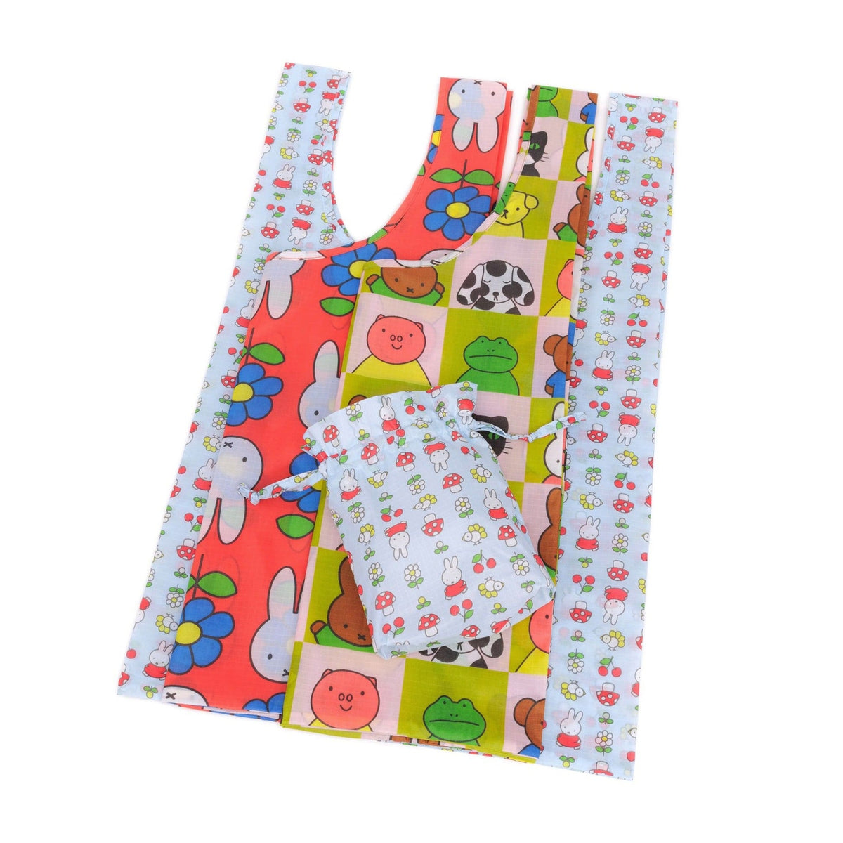 Miffy Baggu Recycled Nylon Standard Tote Bags - Set of 3
