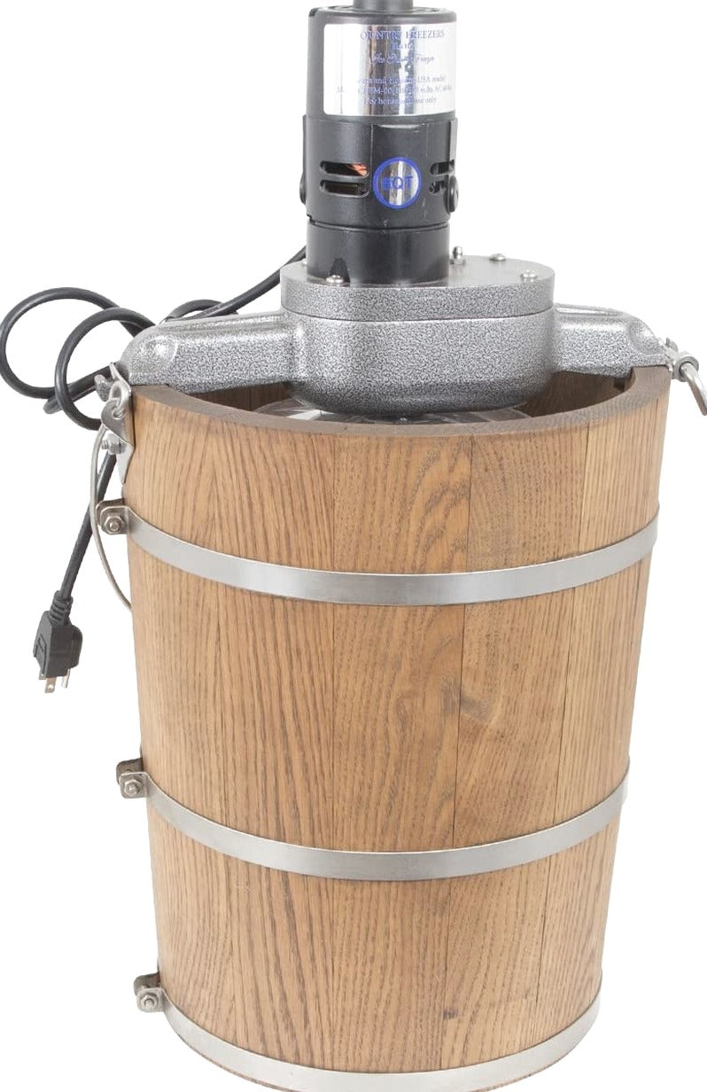 6 qt Country Ice Cream Maker Classic Wooden Tub Country Electric Motor