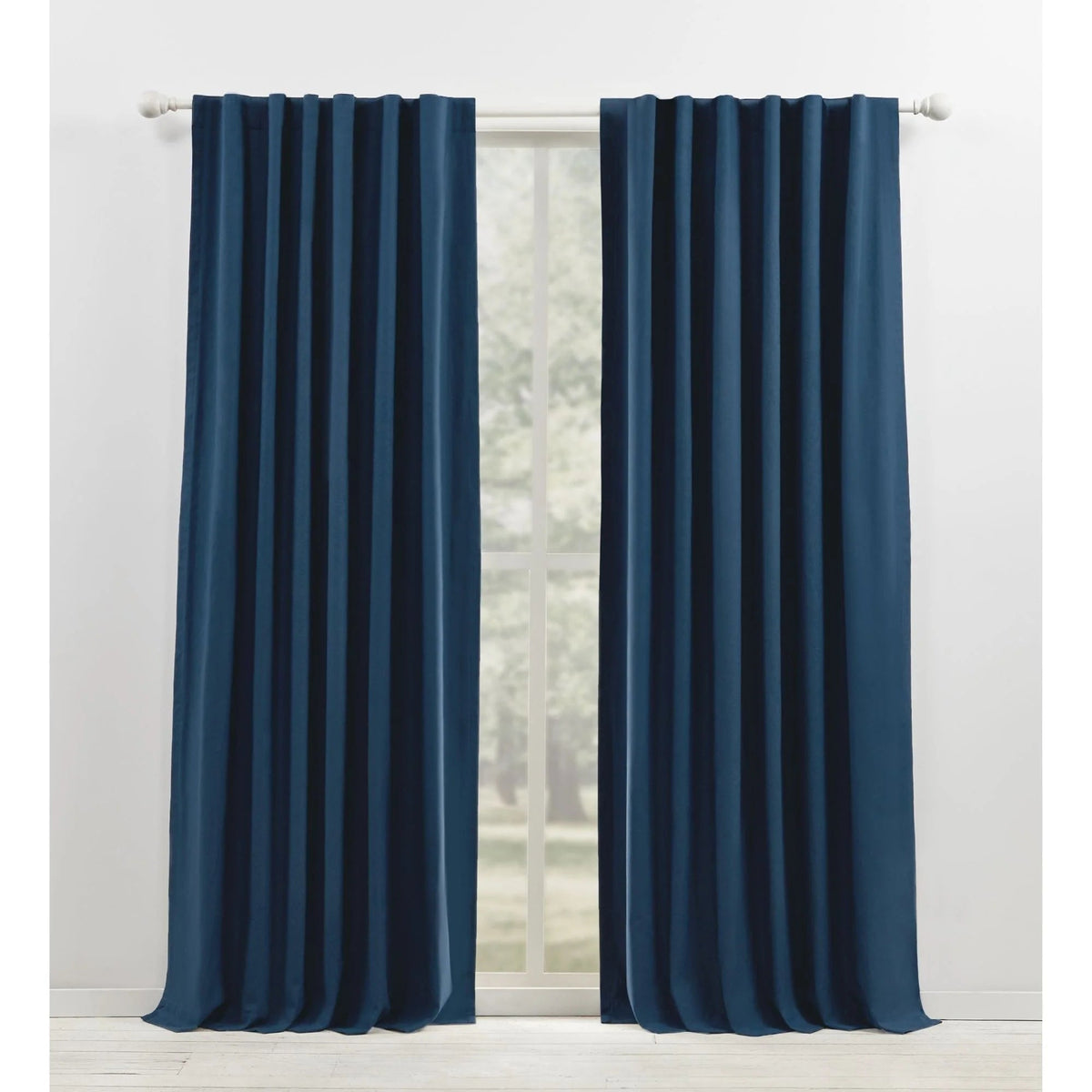 Blackout Single Window Curtain Panel, Back Tab And Rod Pocket, 100% Cotton