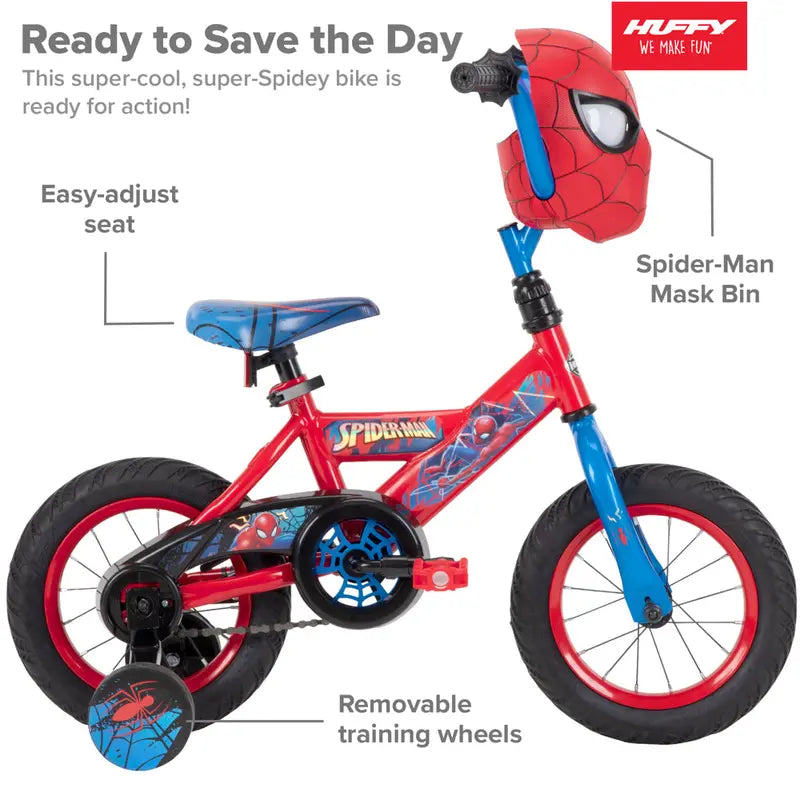Huffy Marvel Spider-Man 12in Boys' Bike With Training Wheels And EZ Build