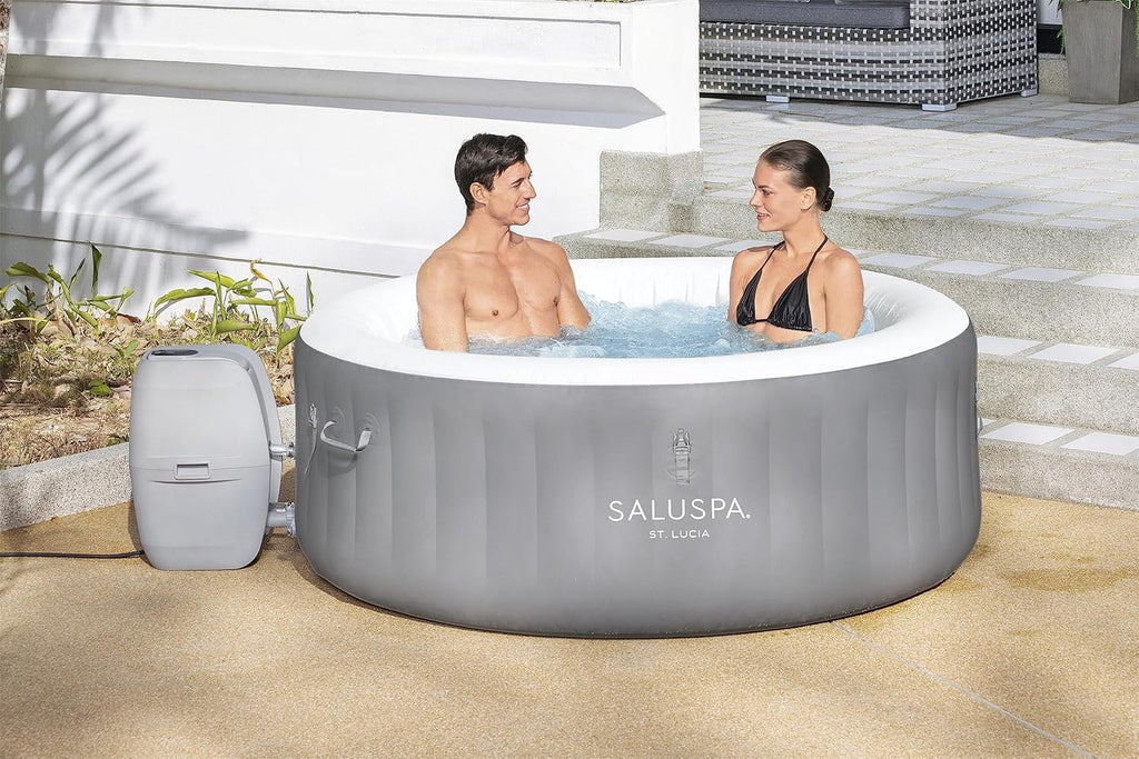 Bestway SaluSpa Miami Inflatable Hot Tub Spa, 71 x 26 in, 2-4 Person, Black - 60104E