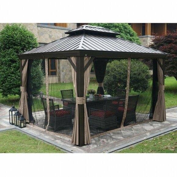 Dahlin Aluminum Hardtop Patio Gazebo, 12 Ft W x 10 Ft D