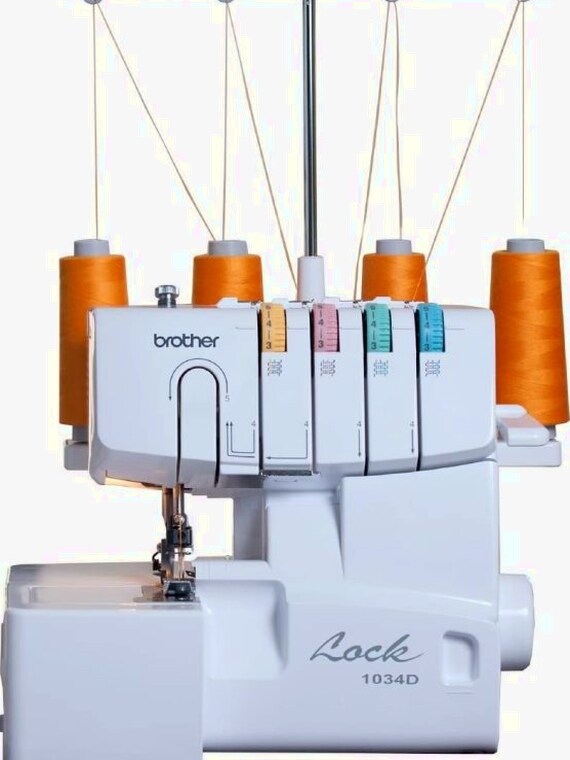 1034D Serger Heavy-Duty Metal Frame Overlock Machine 1300 Stitches Per Minute Removeable Trim Trap 3 Included Accessory Feet