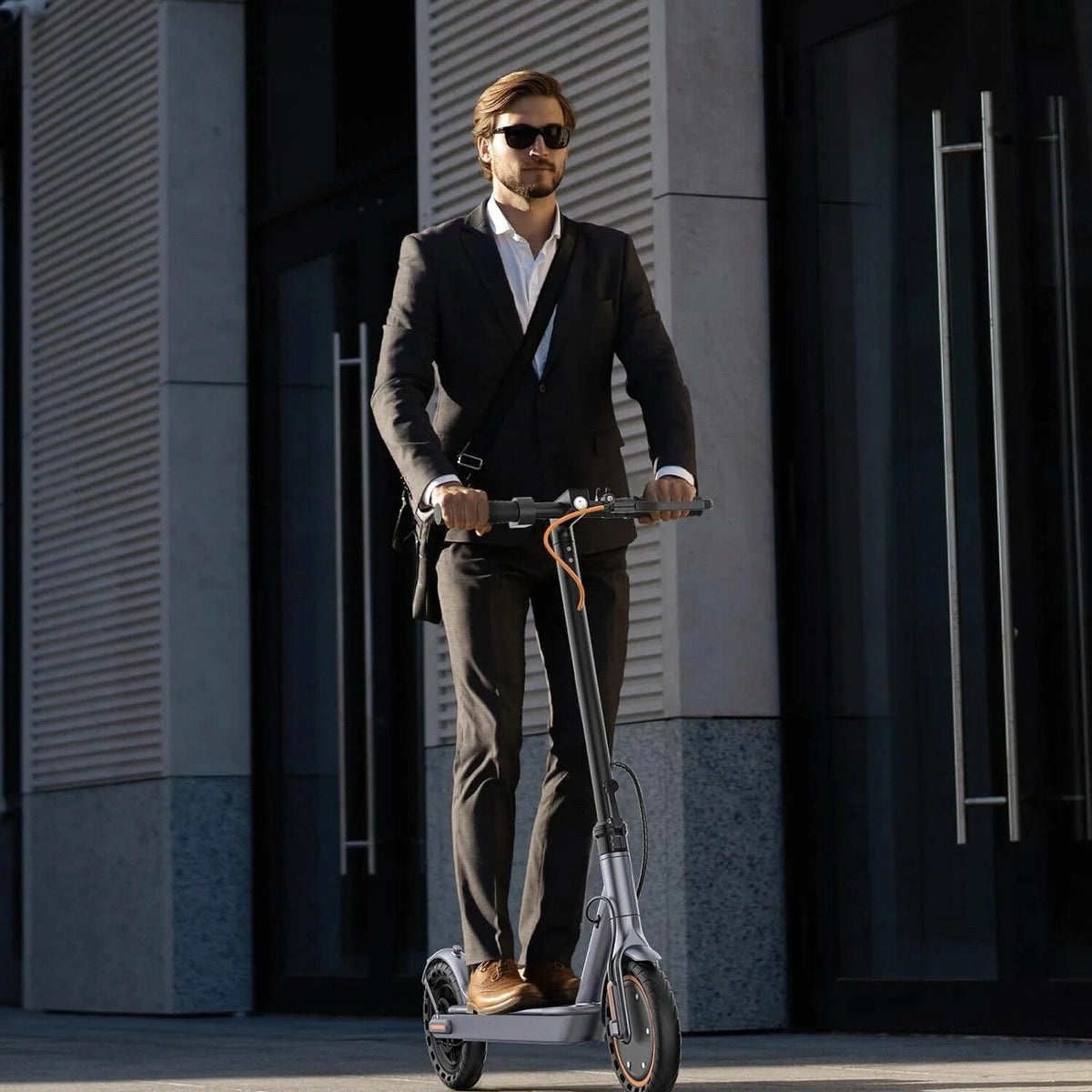 Electric Scooter, 350W/500W Powerful Motor, 8.5"/10" Solid Tires, 19/22Mph, 28/21/12 Miles Range,Dual Braking