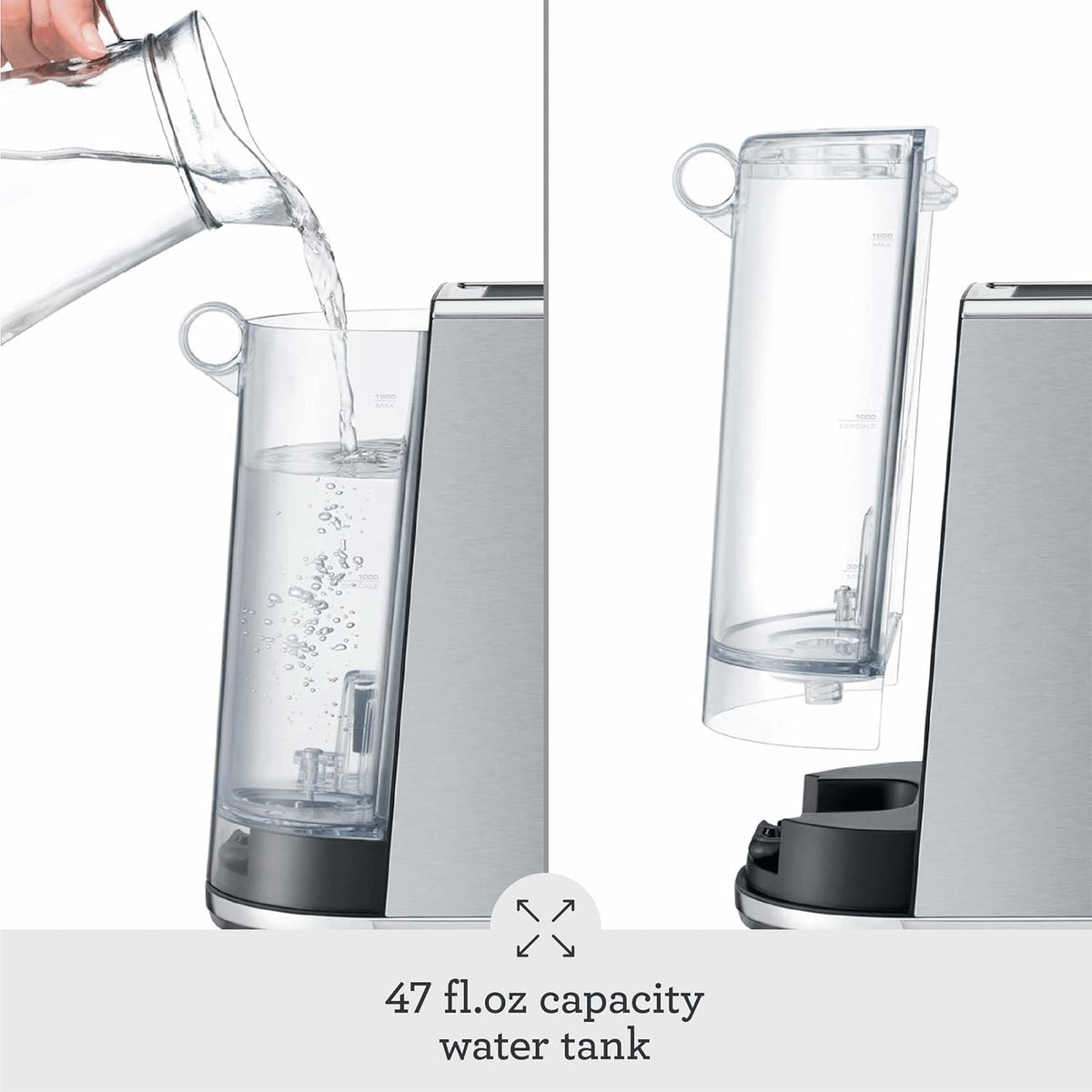 Brushed Stainless Steel Espresso Machine With Automatic Steam Wand