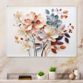 White Botanical Collage Metal Wall Art - Abstract Floral