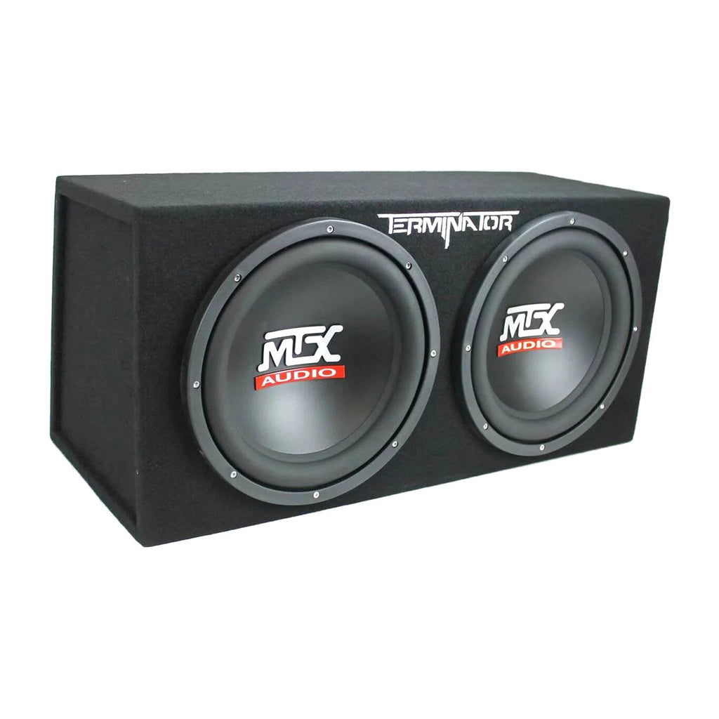 MTX TNE212D 12" Subwoofer (2 Pack) + Monoblock Amplifier (2 Pack) + Amp Wire Kit