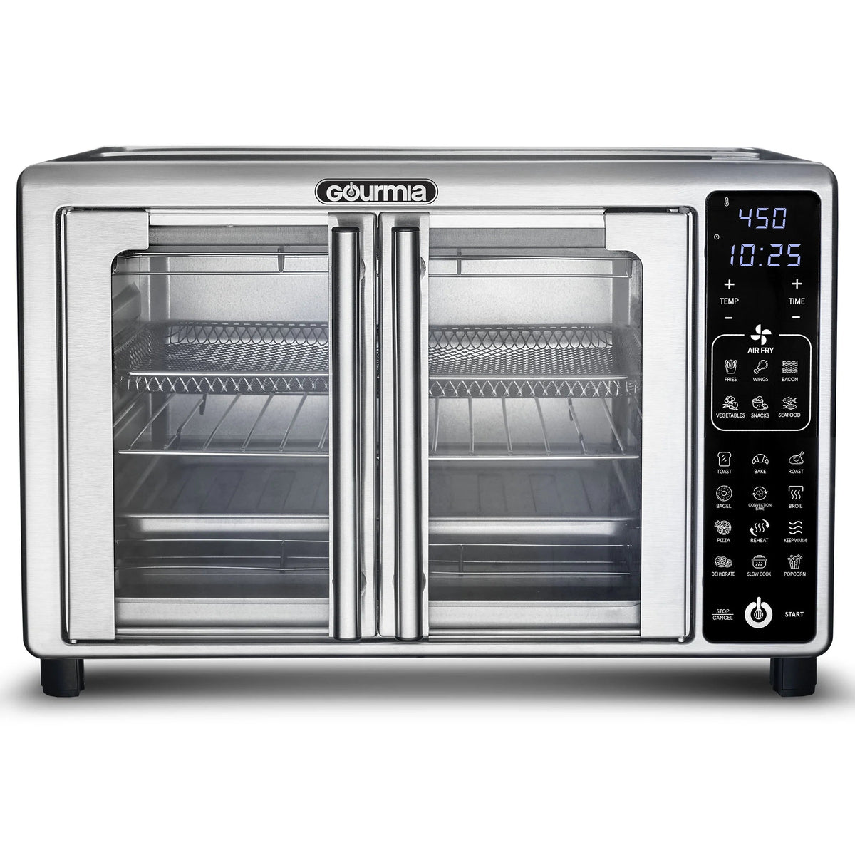 Gourmia French Door Digital Toaster Oven Air Fryer, 6-Slice, 24L, Stainless Steel - GTF2440