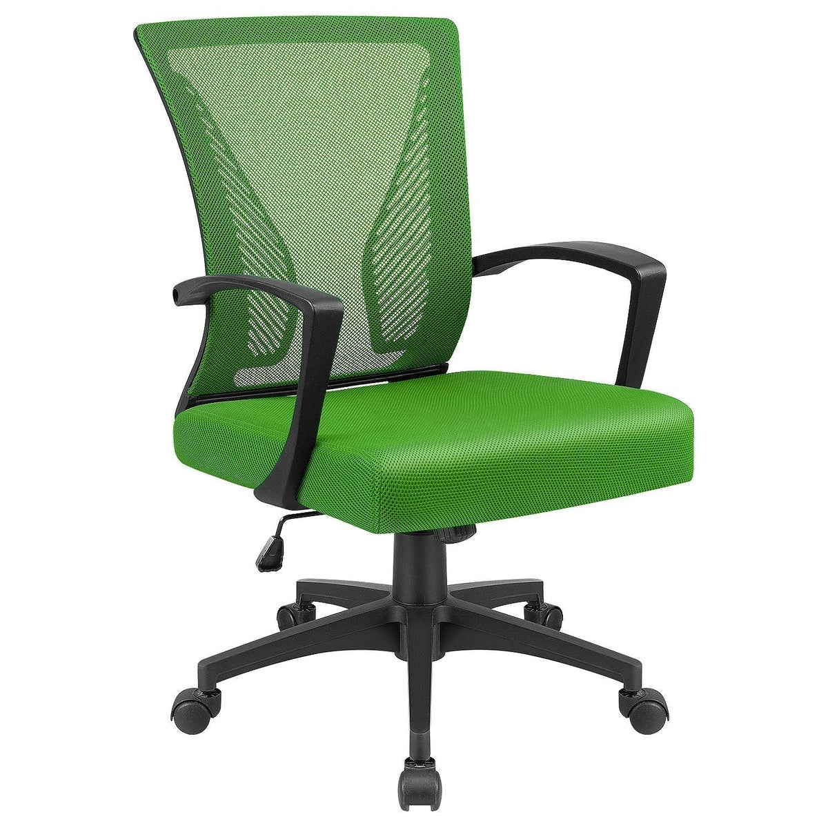 Ergonomic Mesh Mid-Back Office Chair With Adjustable Lumbar Support, 300 lbs Capacity