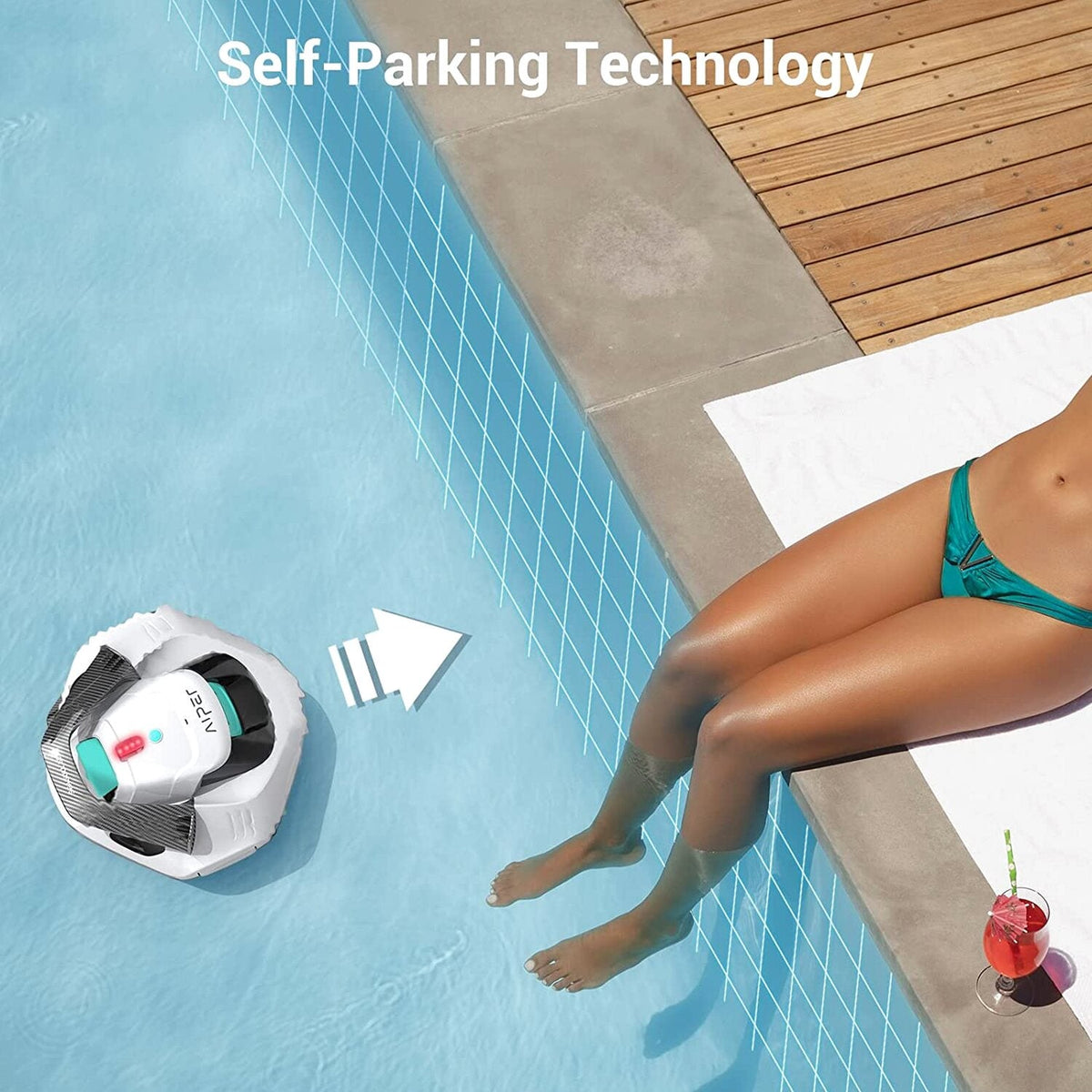Cordless Robotic Pool Cleaner, Pool Vacuum with Dual-Drive Motors