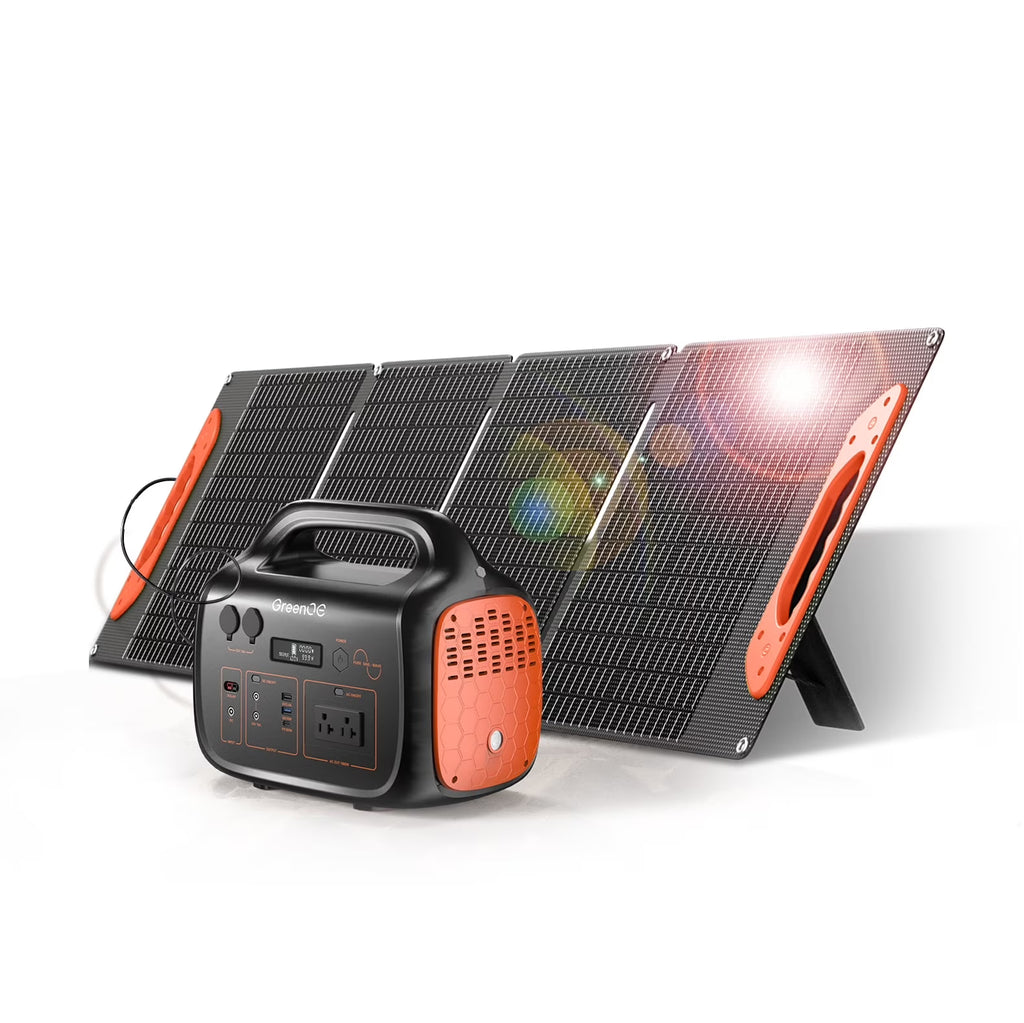 GreenOE Portable Power Station 1000W 1024Wh With 100W Solar Panel