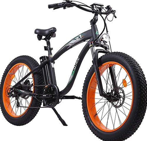 750W Electric Bike 26′′ Fat Tire Adult Electric Bicycles 48V 13AH Removable Lithium Battery Ebike with Suspension Fork Aluminium Frame Beach Snow Mountain E-Bike for Adults