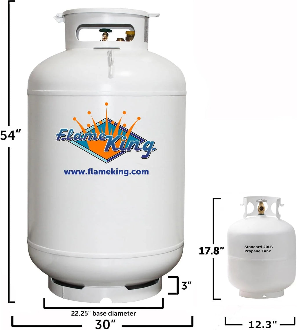 Flame King Vertical Propane Tank 420LB - White