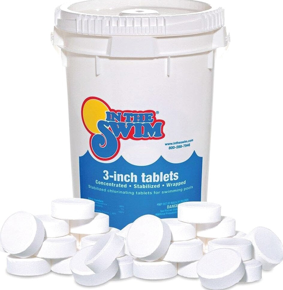 In The Swim 3" Chlorine Tablets 50 lbs - Slow-Dissolving, Stabilized Pool Sanitizer