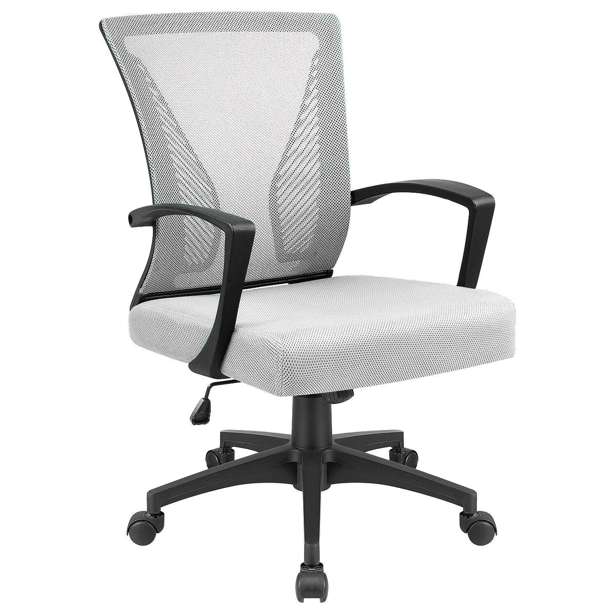 Ergonomic Mesh Mid-Back Office Chair With Adjustable Lumbar Support, 300 lbs Capacity