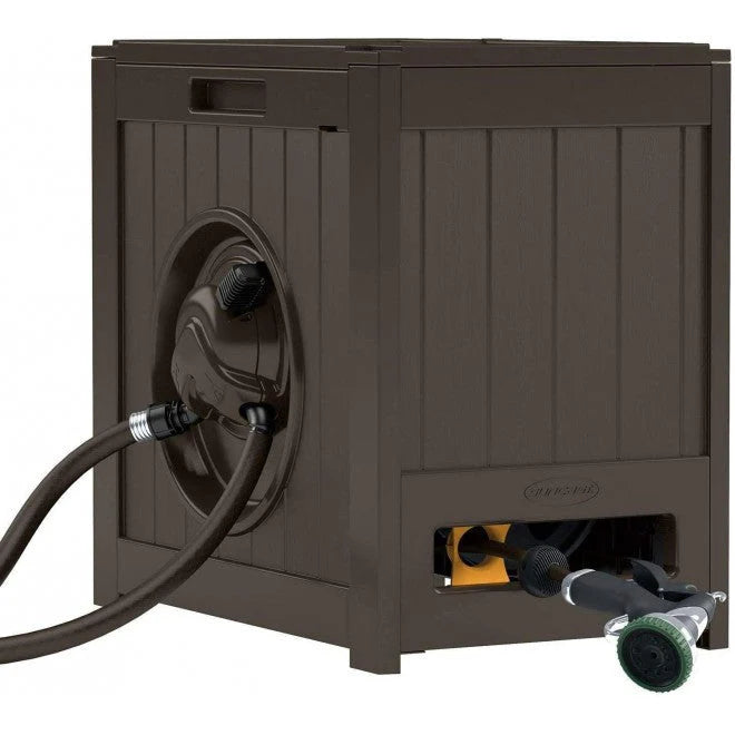 Suncast Water-Powered Auto Rewind Yard Hose Reel, Java, 125-Foot 5/8-Inch Capacity - 2 Pack