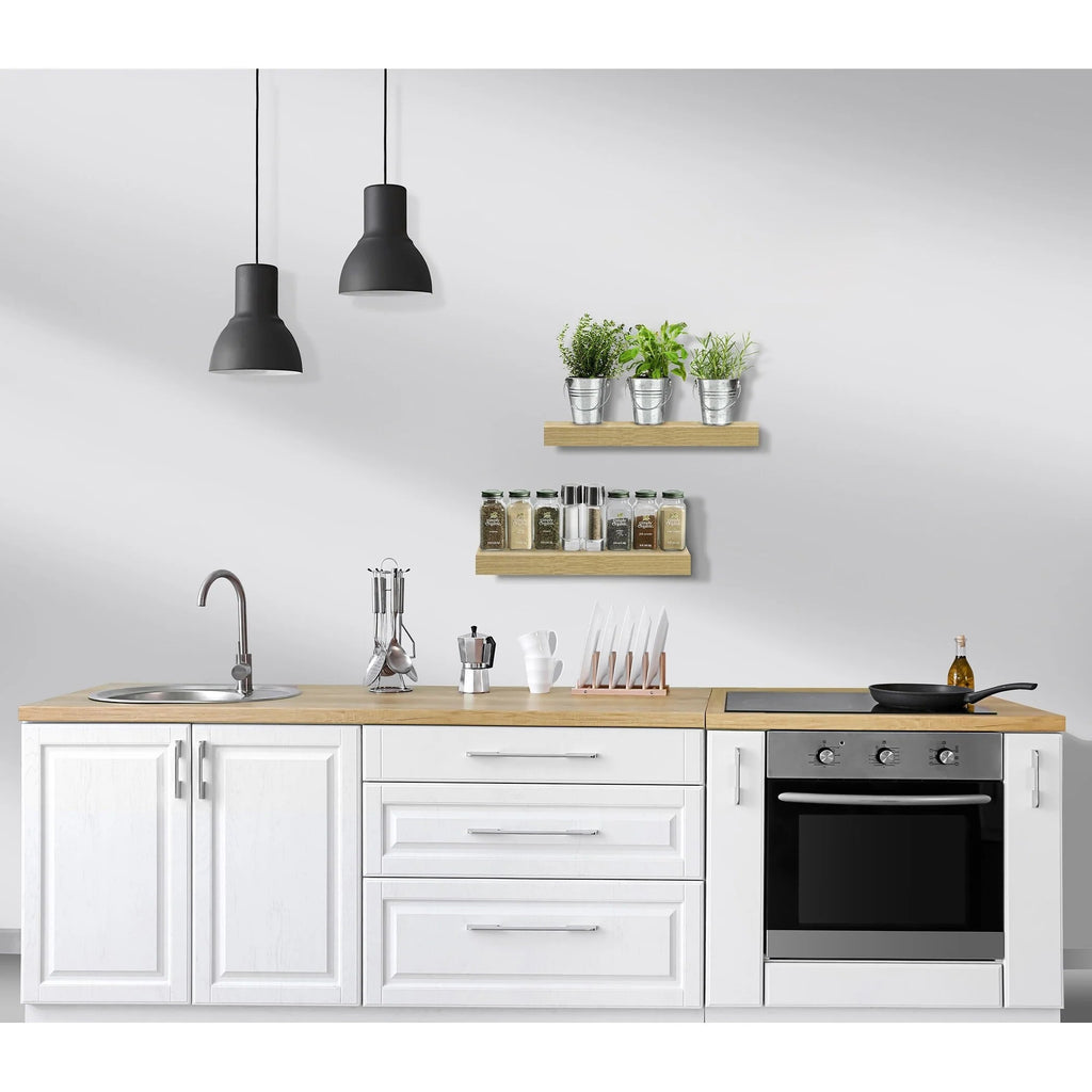 16 Inch Floating Wall Shelves, 3 Pack