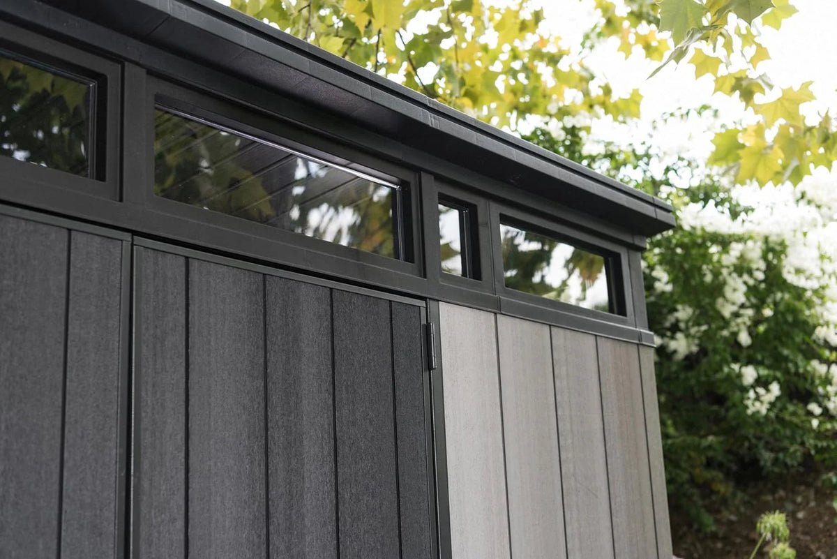 Keter Artisan 11x7 Modern Resin Outdoor Storage Shed Kit - Grey & Black