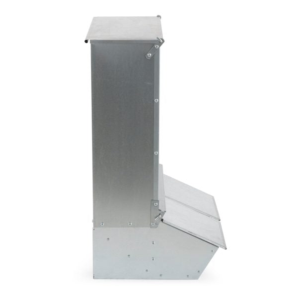 Galvanized Steel Hog Feeder 3.7 Bushel, 2-Door, 20-Gauge, Silver