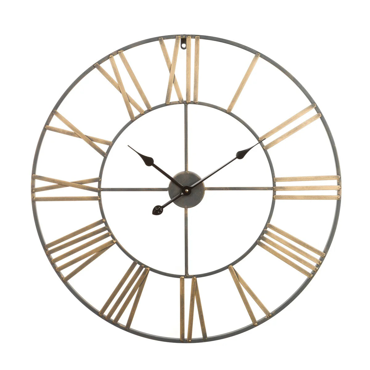 Round Metal Open-Frame Wall Clock