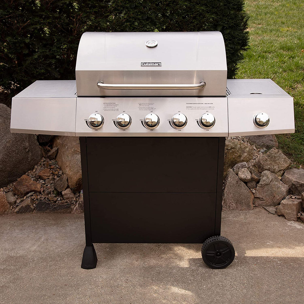 Cuisinart Five Burner Propane Gas Grill With Side Burner - CGG-8500